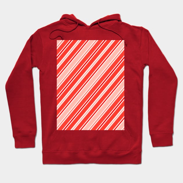 Red Candy Cane Stripes Mint Holiday Pattern Hoodie by love-fi